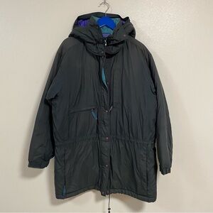 Patagonia Jacket Women’s Size Large Black Hooded Ski Snow Parka Anorak Jacket